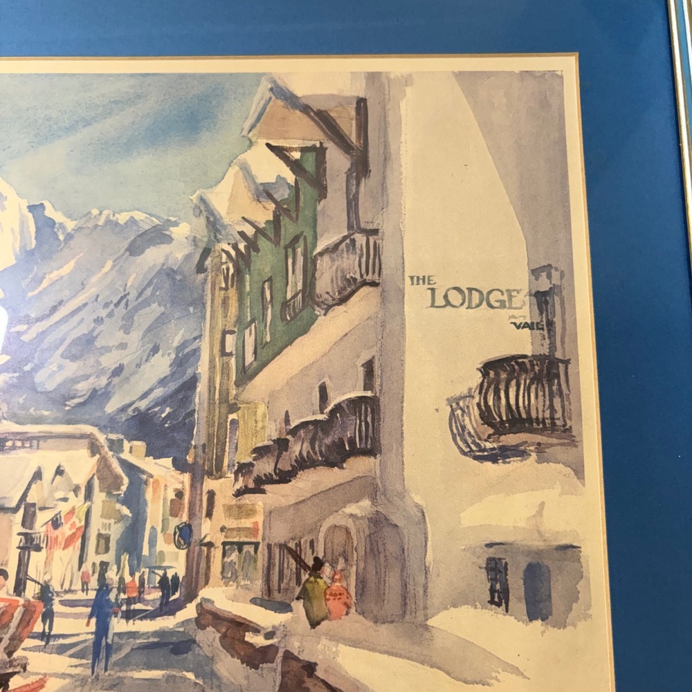 Cecile Johnson Signed The Lodge at Vail Colorado Watercolor Print Framed Art - Picture 4 of 11